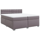 Boxspringbed in grijs materiaal met massief grenenhout en vullingsendracht - Bedden & bedframes