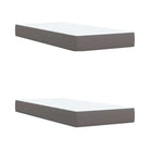 Boxspringbed in grijs materiaal met massief grenenhout en vullingsendracht - Bedden & bedframes