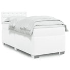 Boxspringbed in grijs materiaal met massief grenenhout en vullingsendracht - Wit / 80 x 200 cm / knoppwn - Bedden &