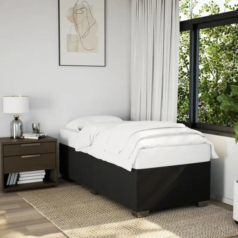 Boxspringbed met ademend vermogen en duurzaam zwart materiaal - Zwart / enkele maat - Bedden & bedframes