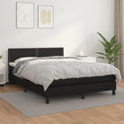 Boxspringbed met grijs materiaal en schuim afmetingen voor optimale rust - Zwart / 140 x 190 cm / Effen met spijkers