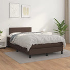 Boxspringbed met grijs materiaal en schuim afmetingen voor optimale rust - Bruin / 120 x 200 cm / Effen met spijkers