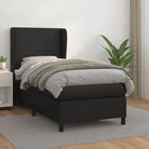 Boxspringbed met hoogwaardig kunstleer en comfortabele schuim afmetingen - Zwart / 90 x 190 cm / Effen ontwerp - Bedden
