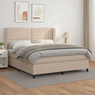 Boxspringbed met hoogwaardig kunstleer en comfortabele schuim afmetingen - Cappuccino / 180 x 200 cm / Effen