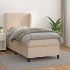 Boxspringbed met hoogwaardig kunstleer en comfortabele schuim afmetingen - Cappuccino / 100 x 200 cm / Effen ontwerp