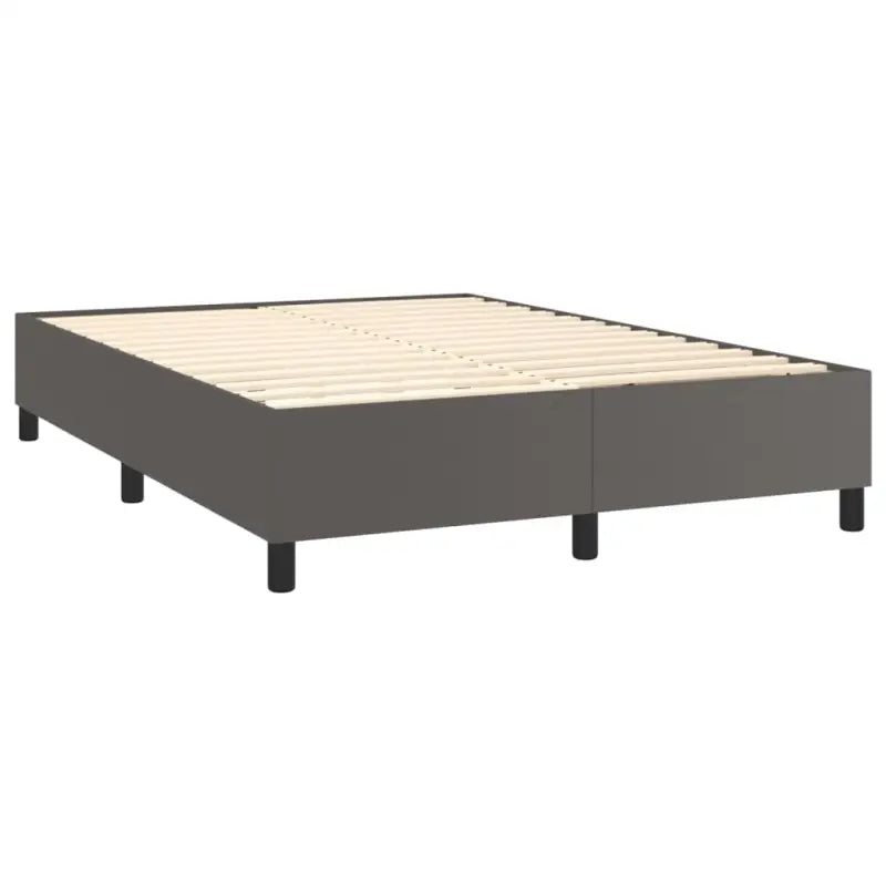 Boxspringbed met hoogwaardig kunstleer in grijs materiaal voor rustgevende nachten - Bedden & bedframes