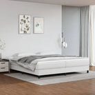 Boxspringbed met multiplex lattenbodem en crème kunstleer voor rust - Wit / 200 x 200 cm / 25 cm - Bedden & bedframes