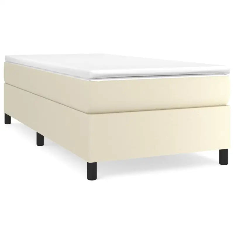 Boxspringbed met multiplex lattenbodem en crème kunstleer voor rust - Bedden & bedframes