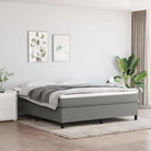 Boxspringbed met multiplex lattenbodem en zwart materiaal voor comfortabele slaap - Donkergrijs / 160 x 200 cm / 35 cm