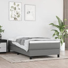 Boxspringbed met multiplex lattenbodem en zwart materiaal voor comfortabele slaap - Donkergrijs / 80 x 200 cm / 25 cm