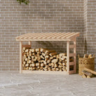 Brandhoutrek van massief grenenhout met rustieke uitstraling - Naturel / 108 x 64.5 x 78 cm - Brandhoutrekken