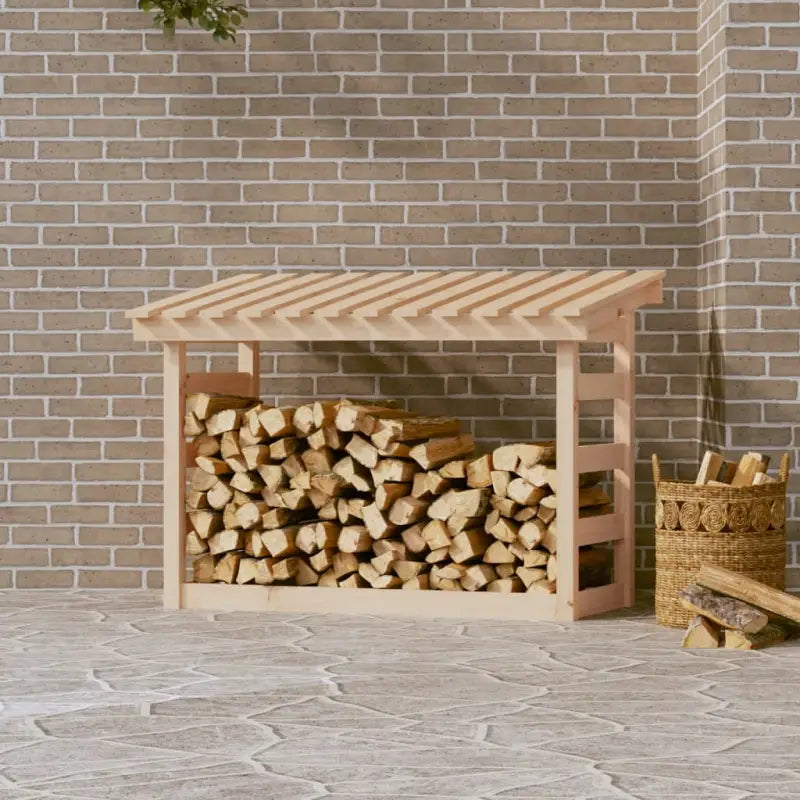 Brandhoutrek van massief grenenhout met rustieke uitstraling - Naturel / 108 x 64.5 x 78 cm - Brandhoutrekken