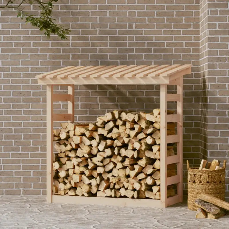 Brandhoutrek van massief grenenhout met rustieke uitstraling - Naturel / 108 x 64.5 x 110 cm - Brandhoutrekken