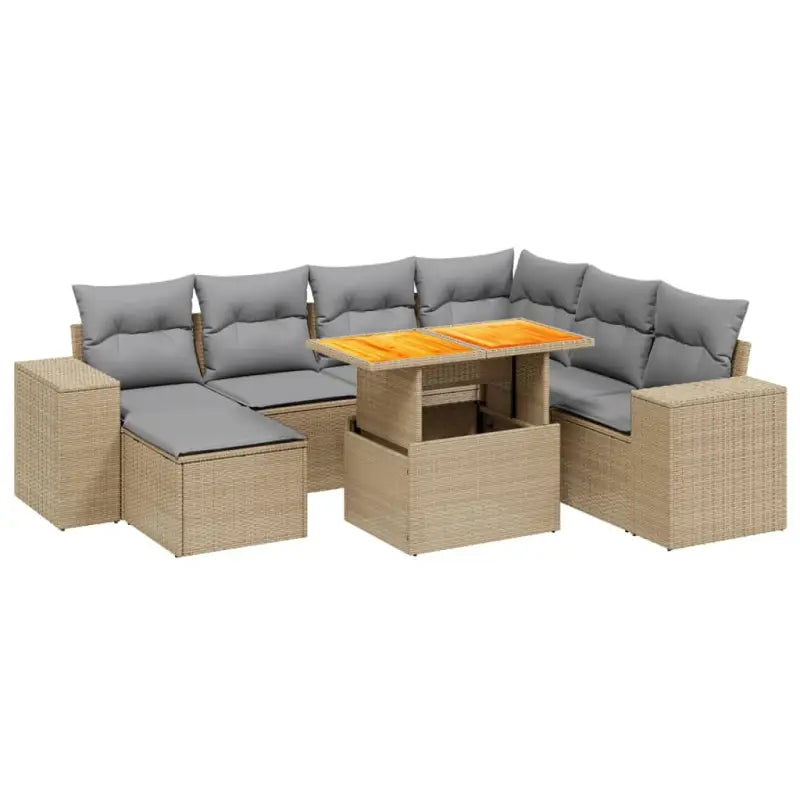Bredeluik loungeset met beige materiaal en gepoedercoat staal - Tuinsets