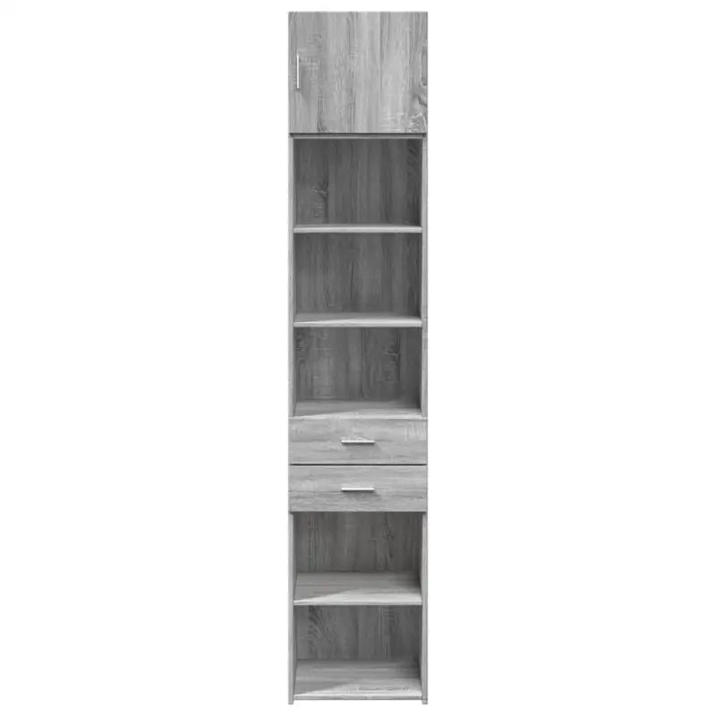 Bredere opbergoplossing met bewerkt hout in grijs sonoma eiken - Dressoirs & buffetkasten
