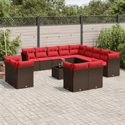 Bruin materiaal loungeset met poly rattan en gepoedercoat staal afmetingen - Tuinsets