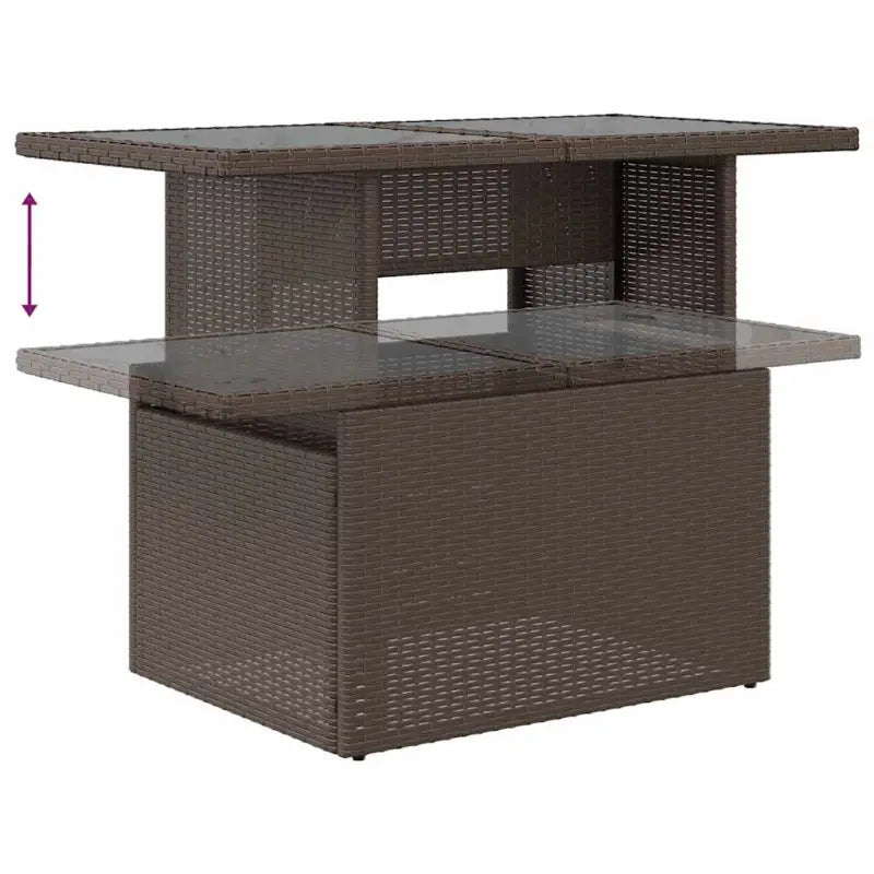 Bruine loungeset met gepoedercoat staal en waterdichte tas voor buiten - Bruin / met opbergruimte - Tuinsets
