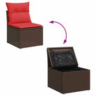Bruine loungeset met gepoedercoat staal en waterdichte tas voor buitengebruik - Bruin / met opbergruimte - Tuinsets