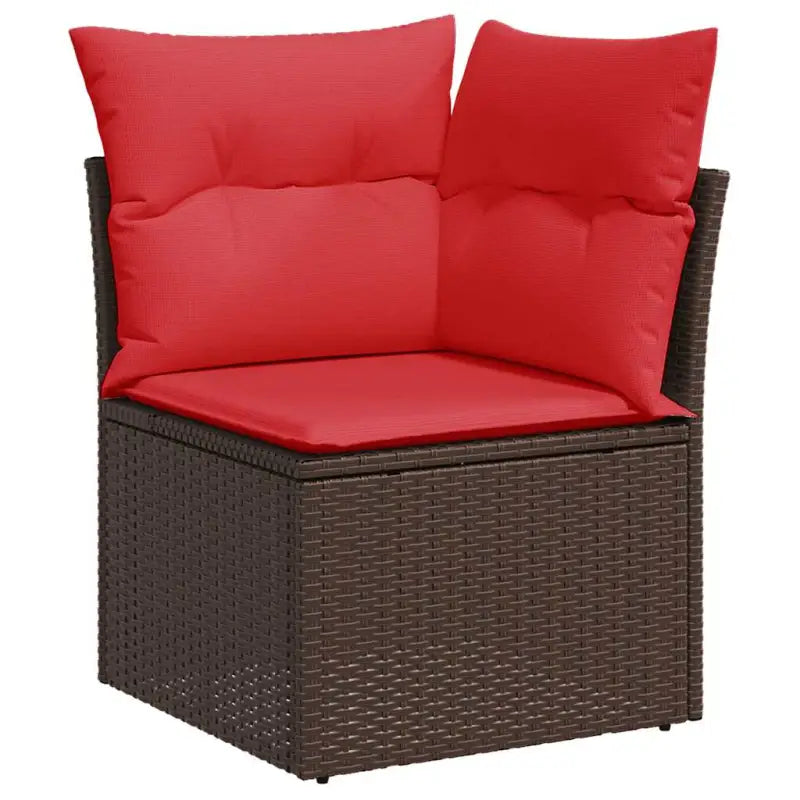 Bruine loungeset met gepoedercoat staal en waterdichte tas voor buiten - Bruin / met opbergruimte - Tuinsets
