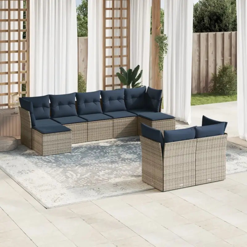 Bruine loungeset met gepoedercoat staal en waterdichte tas voor buiten ontspannen - Grijs en blauw / Zonder tafel