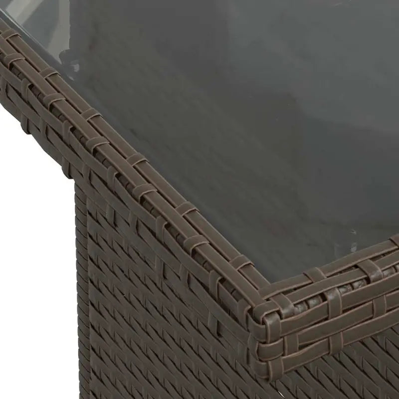 Bruine loungeset met waterdichte tas en gepoedercoat staal voor buiten - Bruin / met opbergruimte - Tuinsets