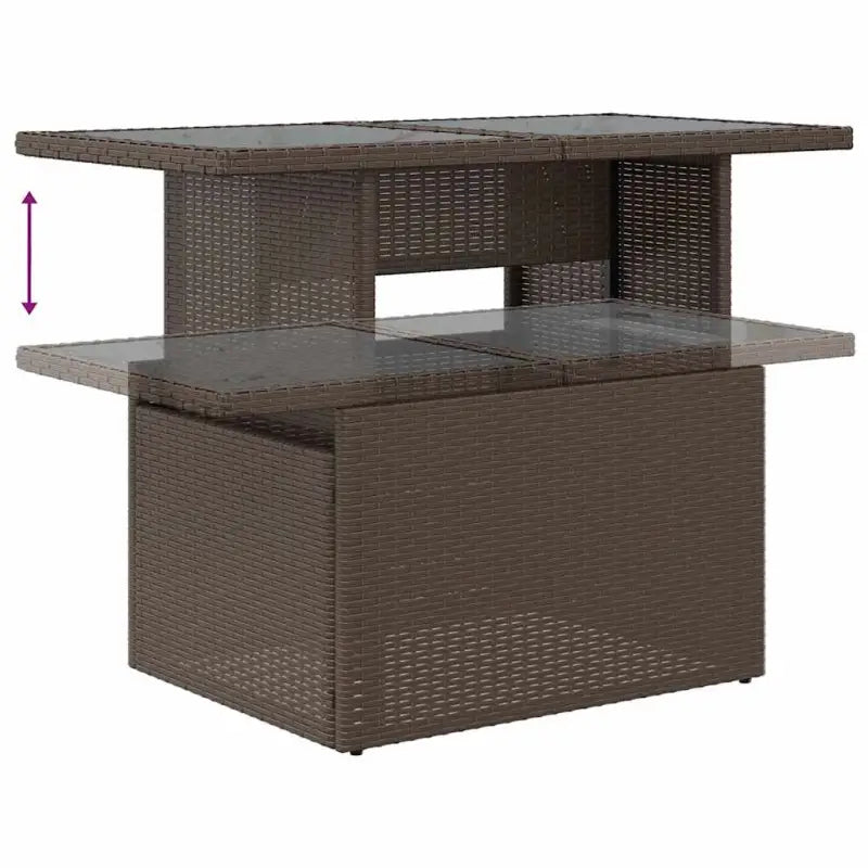 Bruine loungeset met waterdichte tas en gepoedercoat staal voor buiten - Bruin - Tuinsets