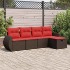 Bruine loungeset met waterdichte zak en gepoedercoat staal afmetingen - Bruin / met opbergruimte - Tuinsets