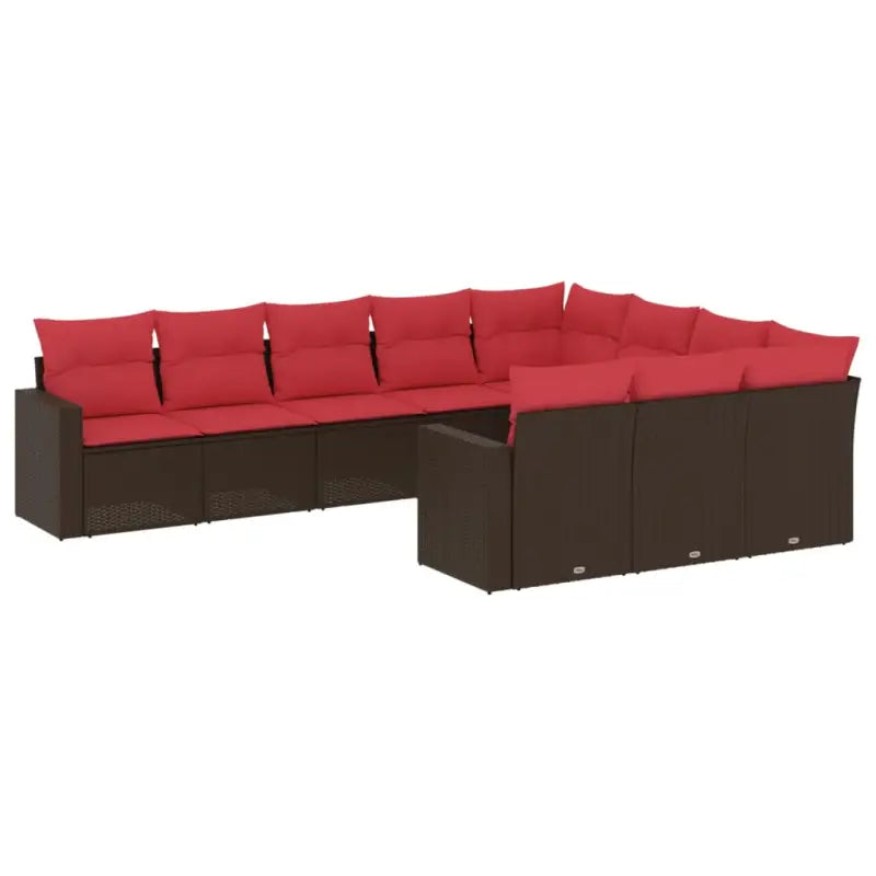 Bruine loungeset van gepoedercoat staal met comfortabele afmetingen - Tuinsets
