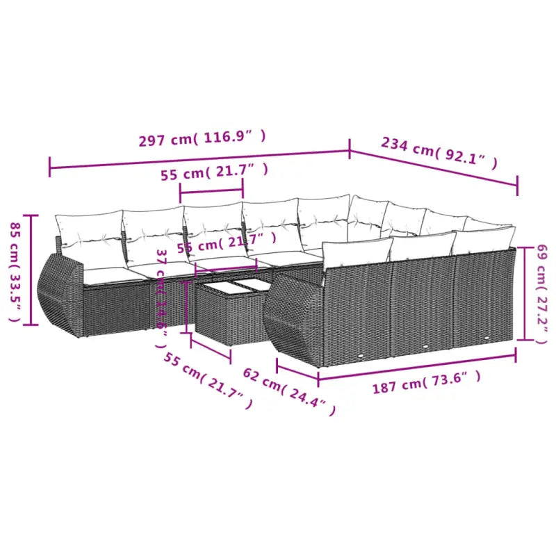 Bruine tuin loungeset met gepoedercoat staal en waterdichte tas - Tuinsets