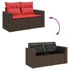 Bruine tuin loungeset met gepoedercoat staal en waterdichte tas - Bruin / met opbergruimte - Tuinsets