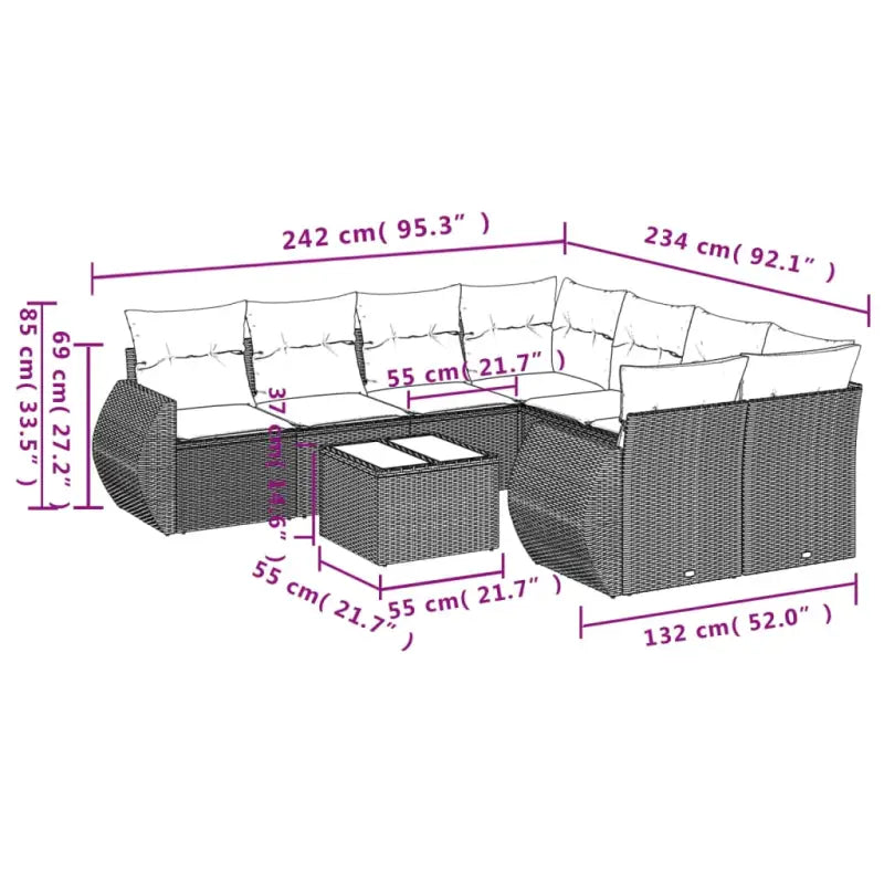 Bruine tuinstoelen en loungeset met gepoedercoat staal en waterdichte tas - Tuinsets