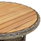 Buitentafel met poly rattan en massief acaciahout voor tuin of patio - Tuintafels