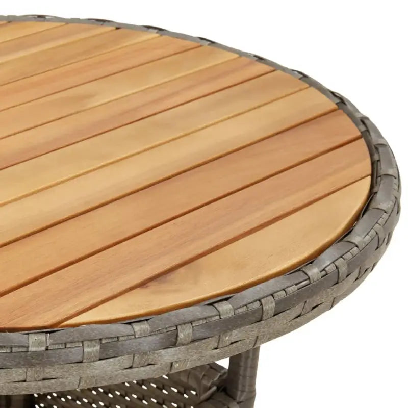 Buitentafel met poly rattan en massief acaciahout voor tuin of patio - Tuintafels