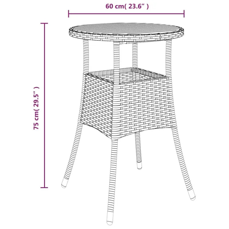 Buitentafel met poly rattan en massief acaciahout voor tuin of patio - Tuintafels