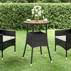 Buitentafel met poly rattan en massief acaciahout voor tuin of patio - Zwart / 1 - Tuintafels