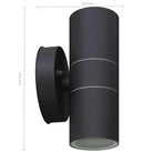 Buitenverlichting LED wandlamp met levering bevat zwart roestvrij staal - Buitenverlichting