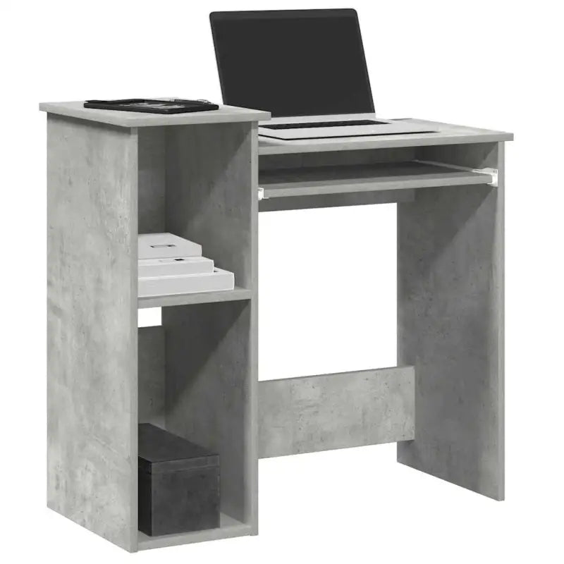 Bureau met planken van bewerkt hout voor praktische en decoratieve ruimte - Betongrijs - Bureaus