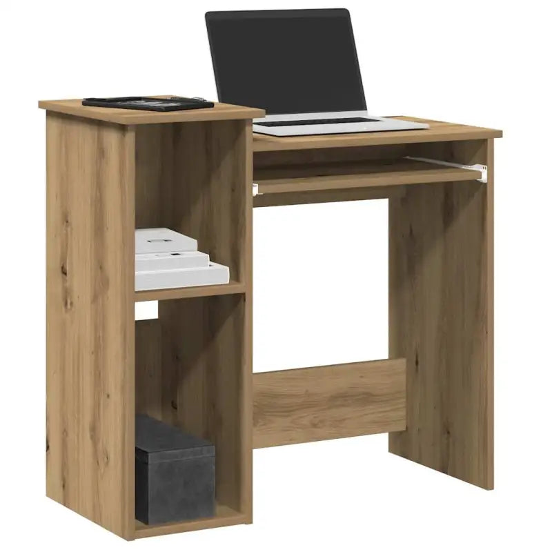 Bureau met planken van bewerkt hout voor praktische en decoratieve ruimte - artisanaal eikenkleurig - Bureaus