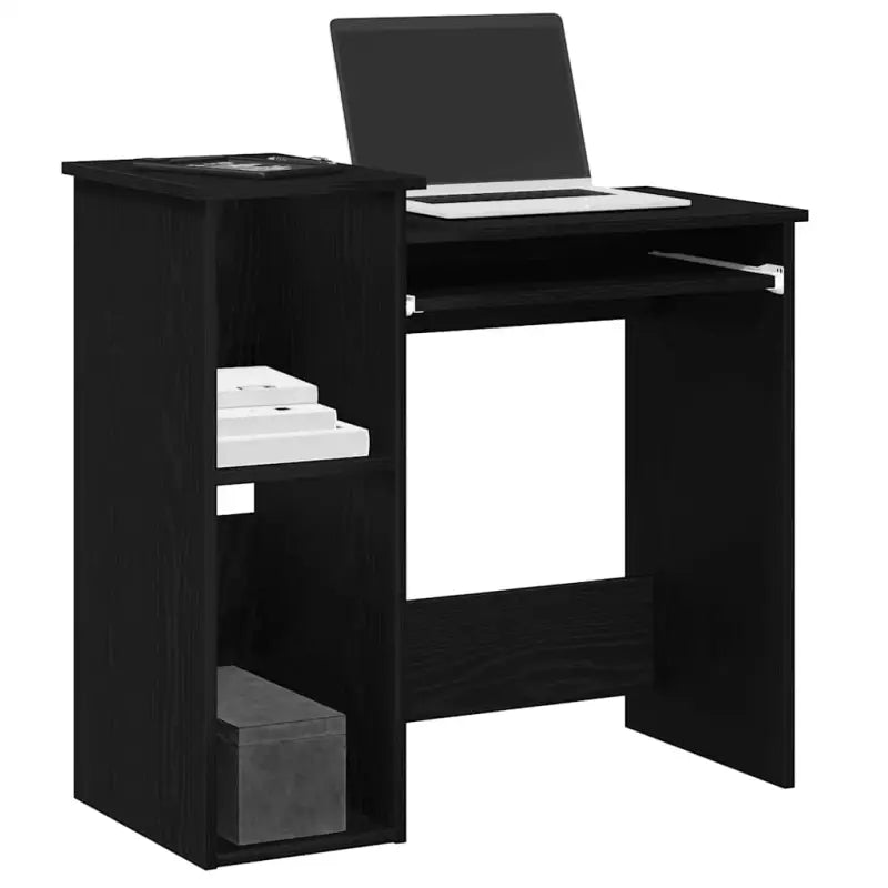 Bureau met planken van bewerkt hout voor praktische en decoratieve ruimte - Zwart - Bureaus