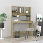 Bureau met schappen van bewerkt hout voor praktische en decoratieve ruimtes - Sonoma eiken - Bureaus