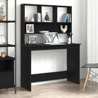 Bureau met schappen van bewerkt hout voor praktische en decoratieve ruimtes - Zwart eiken - Bureaus