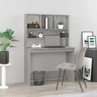 Bureau met schappen van bewerkt hout voor praktische en decoratieve ruimtes - Betongrijs - Bureaus