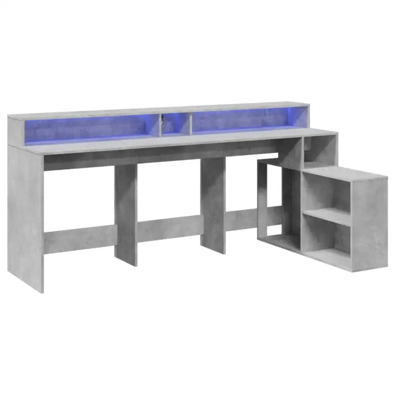 Bureau van bewerkt hout met opbergruimte en LED-verlichting - Bureaus
