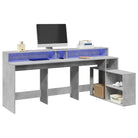 Bureau van bewerkt hout met opbergruimte en LED-verlichting - Bureaus