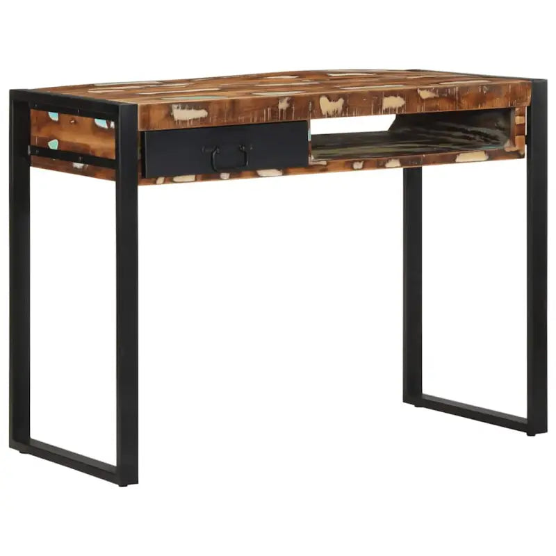 Bureau van massief gerecycled hout met veel opbergruimte en duurzame constructie - massief gerecycled hout - Bureaus