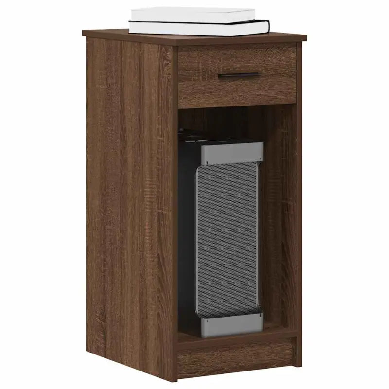Bureau voor computertoren van bewerkt hout met opbergruimte - bruin eikenkleur - Bureaus