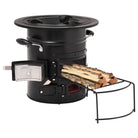 Camping houtkachel met uitschuifbare plank voor buiten koken en warmte - Zwart - Haarden