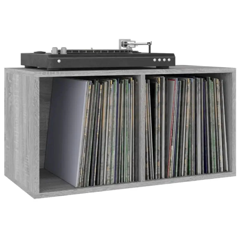 Cd en dvd opbergkast van bewerkt hout met robuuste achterkant in grijs Sonoma eiken - Cd- & dvd-kasten
