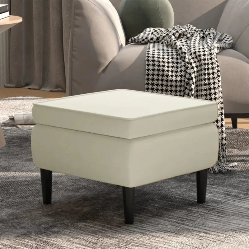 Charmante kruk met houten poten voor stijl en comfort in huis - Crème / 1 - Klapstoelen & krukken