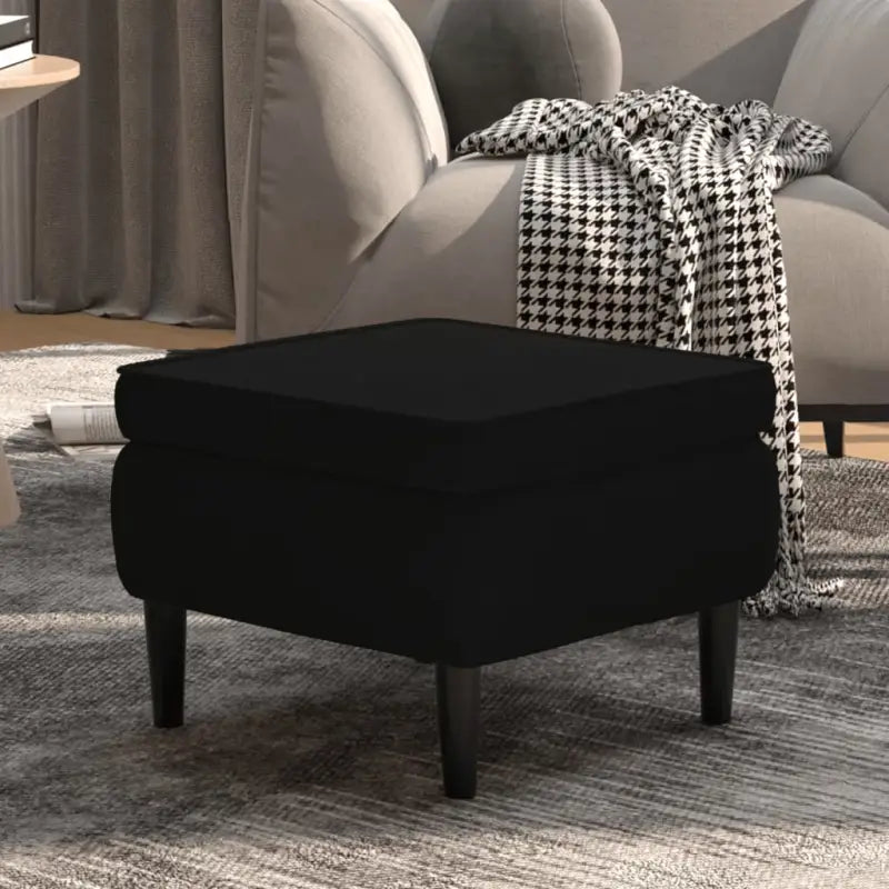 Charmante kruk met houten poten voor stijl en comfort in huis - Zwart / 1 - Klapstoelen & krukken
